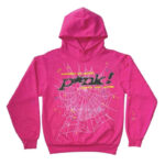 New Sp5der Black Printed Hoodie – Pink
