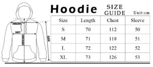 Size chart HOODIE