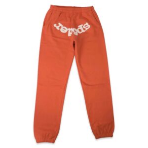 Sp5der Rhinestone Web Suit Sweatpants Orange