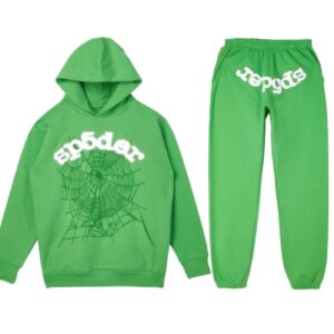 Sp5der White Printed Tracksuit – Green