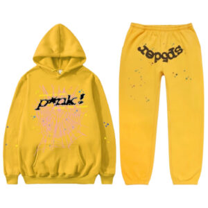 Yellow Sp5der Pink Printed Tracksuit